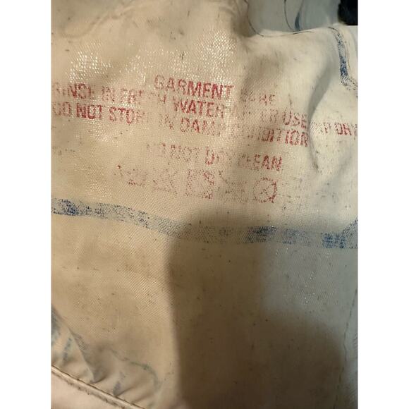 Vintage Mens Medium Sailing Boating Coat 80s Blue White HEAVY Lined England - Picture 11 of 15